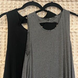 AMERICAN EAGLE XXS XS Black and Striped Summer Dress